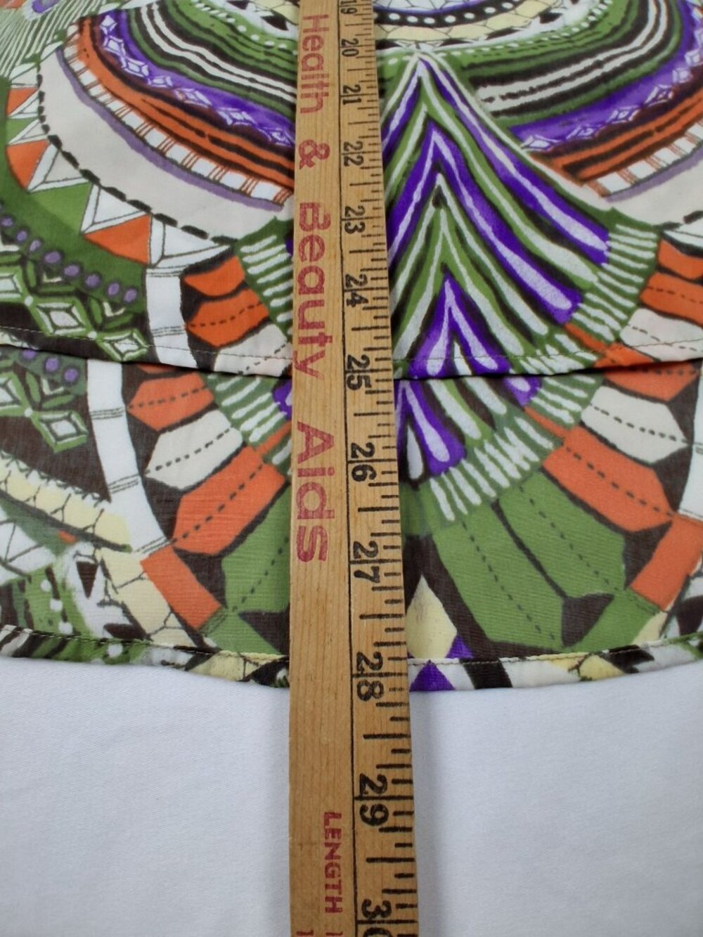 Chico's Geometric Print Womens Size L Tunic Top 3/4 Sleeves & Rounded Hemline - Picture 11 of 12